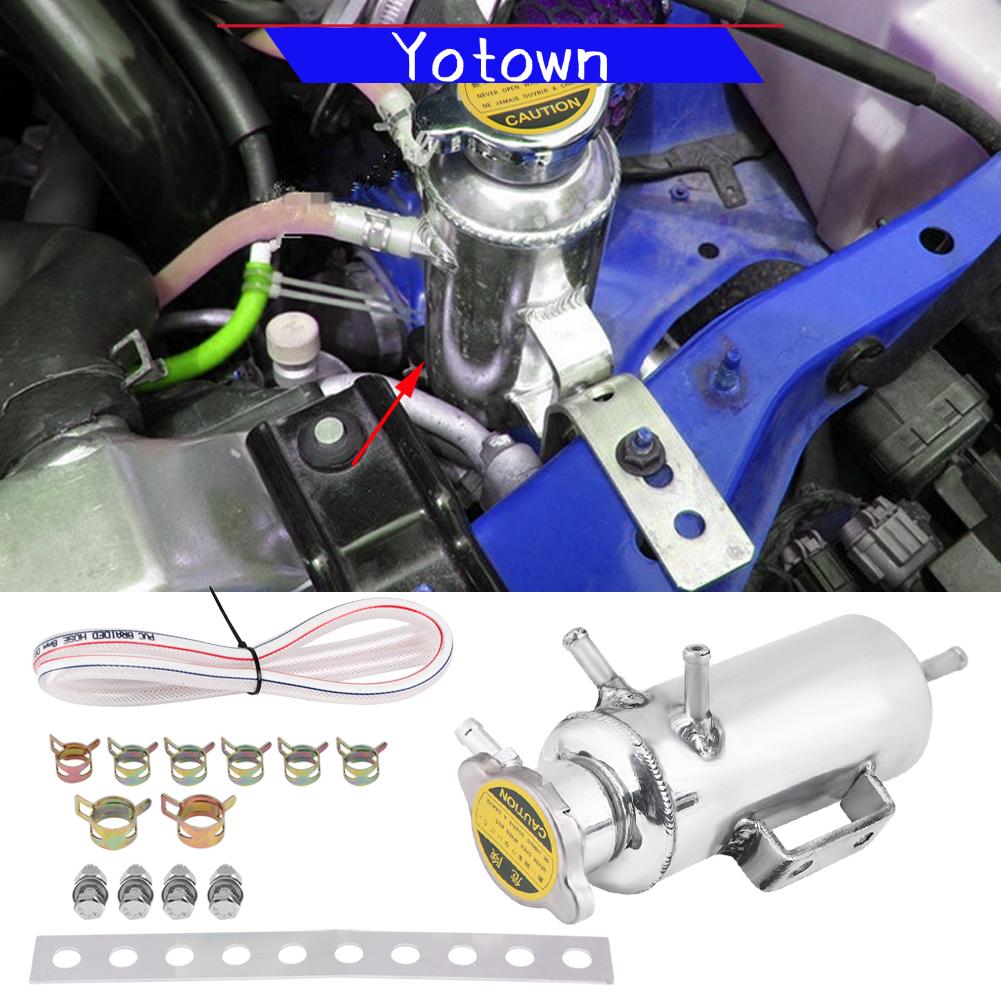 Yotown Bộ dụng cụ chứa nước làm mát Đa năng Dung tích 350ml Chịu nhiệt Dầu bắt có thể Nhôm Chrome được đánh bóng cho xe SUV Giá 623,000 Đồng*Miễn phí vận chuyển