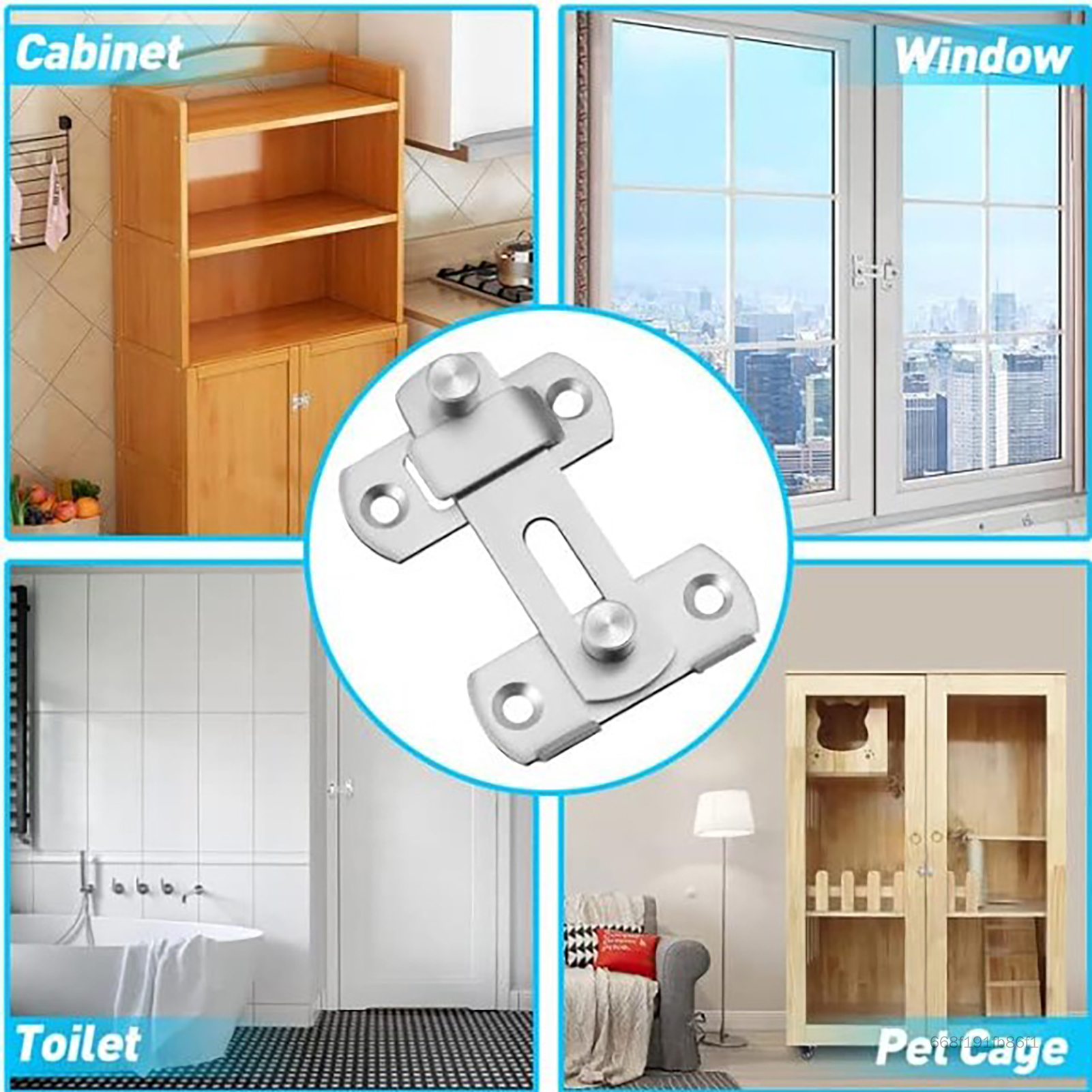 Happyhome1 khóa Khóa an toàn cửa bền dây khóa rút cửa trượt chốt cửa bền cho HAME-MY Phòng thử đồ tủ cửa sổ