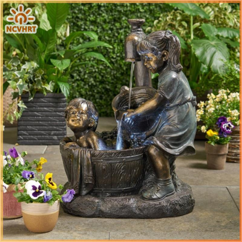 NCVHRT ภายในอาคาร/น้ำพุกลางแจ้งรูปปั้นเรซิ่นสวนประติมากรรม Courtyard Art Decoration ราคา 181 บาท*ส่งฟรี