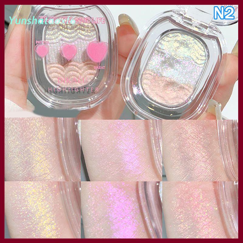 yunshataoxf Dikalu khoai tây nghiền kết cấu long lanh Phấn mắt màu tím vàng hồng ngọc trai long lanh cơ thể Highlighter 3 trong 1 Bảng trang điểm - 3