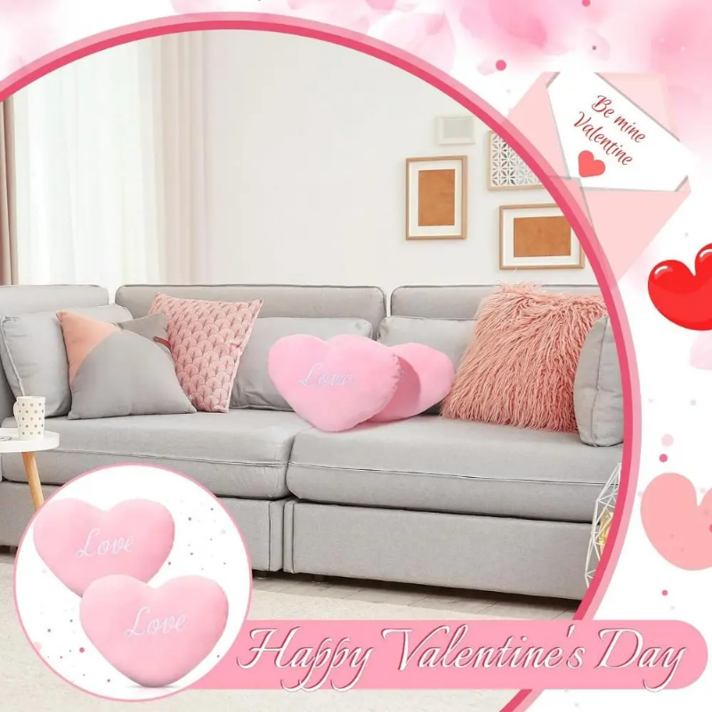 【BBSKOF】 Heart Shape Heart Plush Pillow New for Birthday Valentines Day Soft Pillow Home Decorative Red Color Stuffed Pillow ราคา 580 บาท*ส่งฟรี