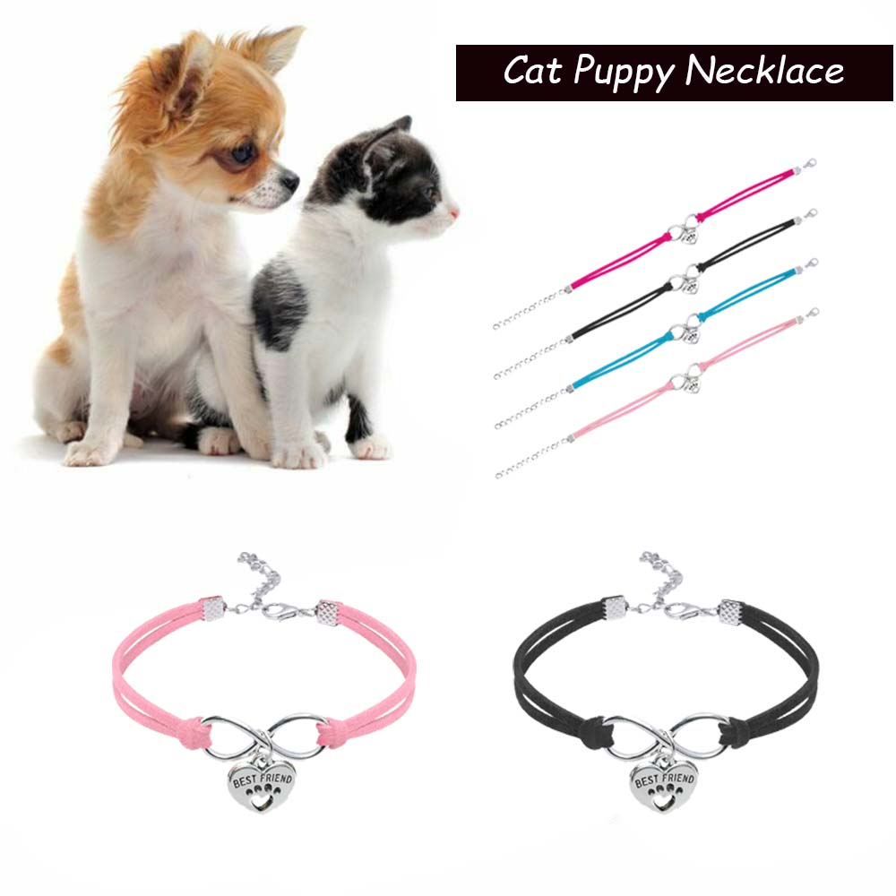 ASDM Có thể điều chỉnh 18 cm Dễ thương Phụ kiện cho mèo dây chuyền trái tim Puppy Collar Vòng cổ cho mèo con Chuỗi hạt Sản phẩm dành cho thú cưng
