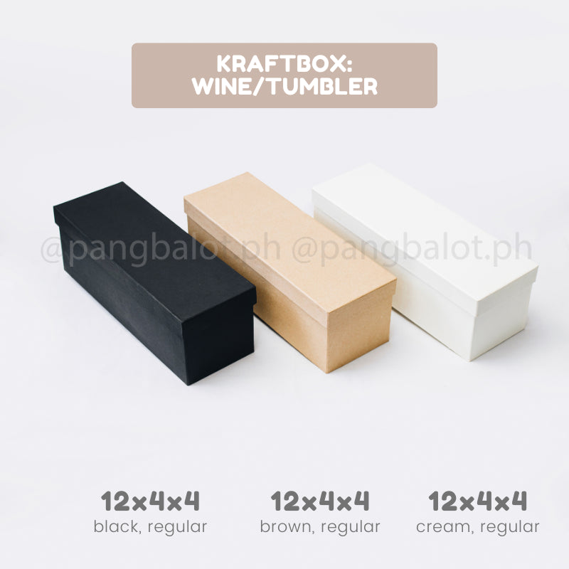 Kraft box (hard box): WINE/TUMBLER BOX - 12x4x4 (brown black cream)