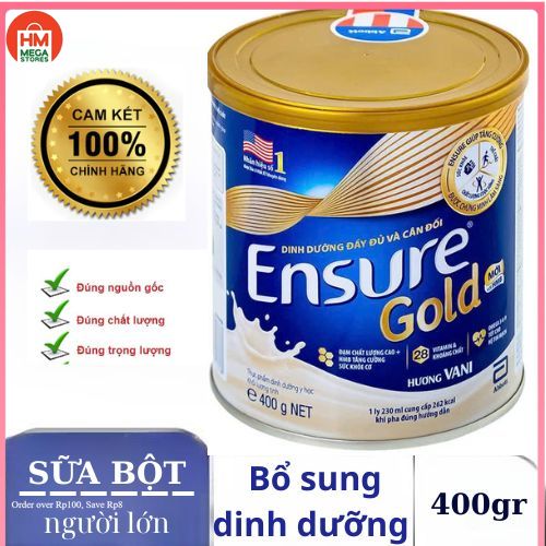 SỮA BỘT ENSURE GOLD HƯƠNG VANI HỘP THIẾC 400GR - 71378 -HM