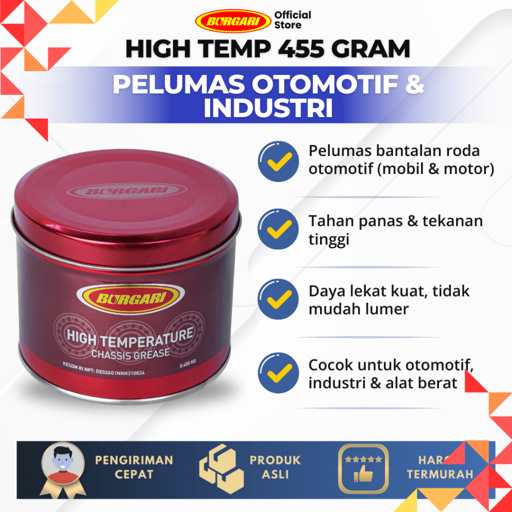 Burgari grease high temperature chassis 455 gr/stubby bearing Harga 59,000 rupiah*Gratis Ongkir