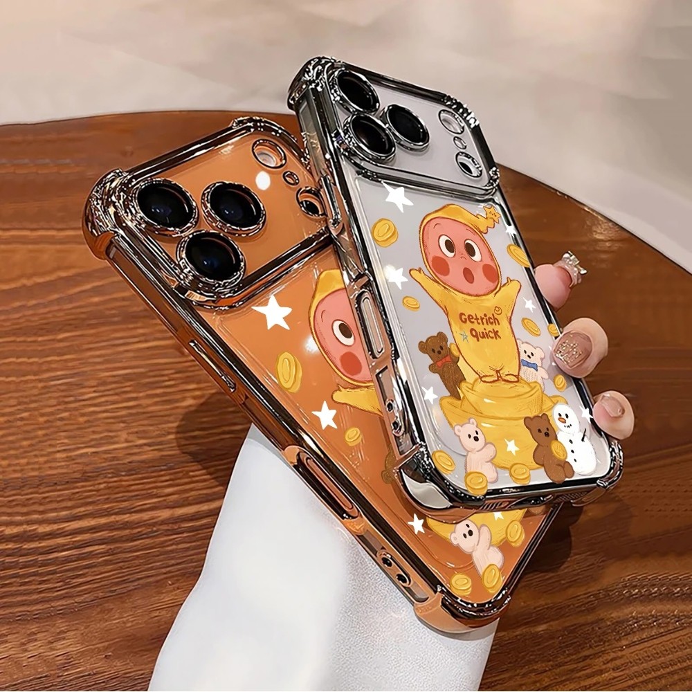 Stoßfeste Transparente Handyhülle Mit Galvanisierung Für Iphone_voghion.com