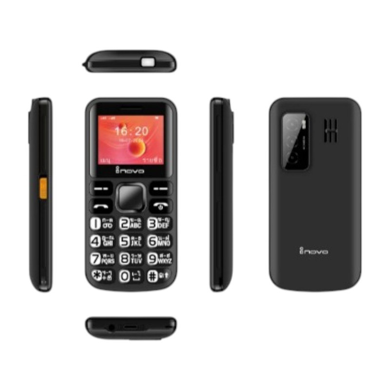 inovo โทรศัพท์ปุ่มกด I-16 DUMBO ปุ่มใหญ่ จอกว้าง 2.6 นิ้ว มีสวิทช์ไฟฉายด้านข้าง ประกันศูนย์ 1 ปี Black ราคา 1,090 บาท*ส่งฟรี