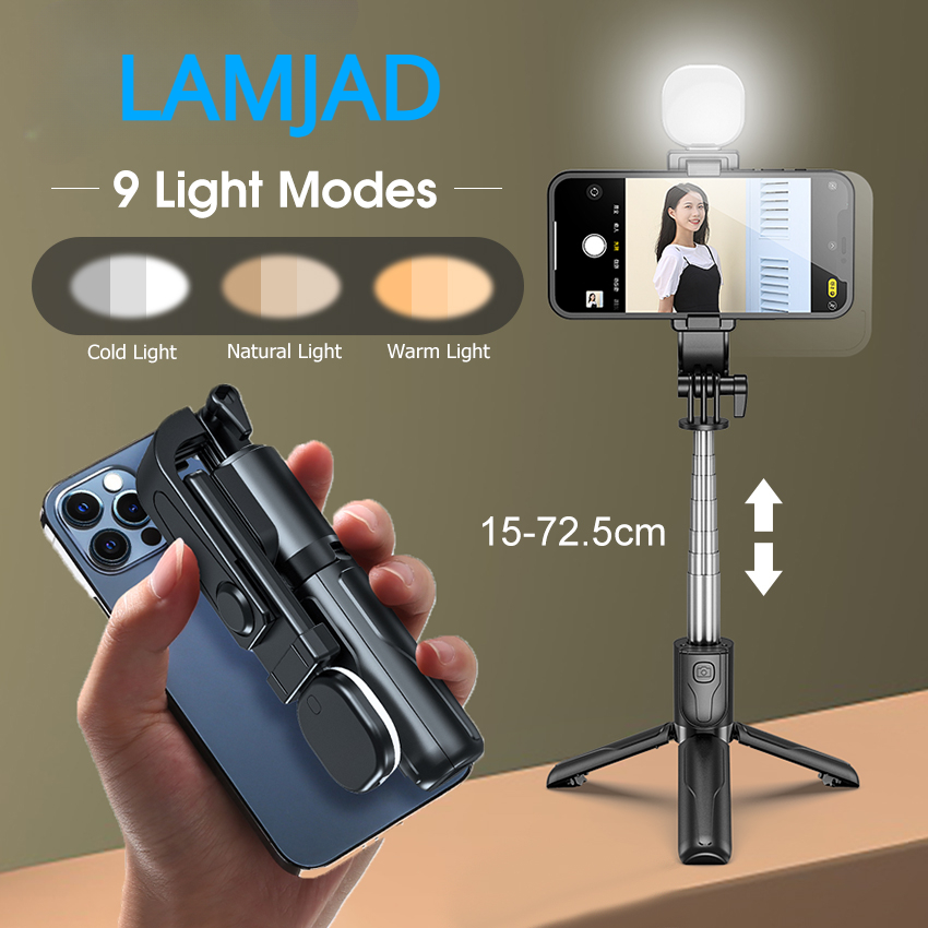  Gimbal Chống Rung Cho Điện Thoại Q18 Có Đèn Led Trợ Sáng Gimbal Stabilizer Xoay 360 Chuyển Động Theo Khuôn Mặt Chụp Hình Quay Video Ổn Định Bảo hành 12 tháng 