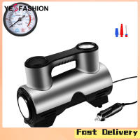 Yesfashion Tire Inflator Portable Air Compressor 120W 12V Electric Air Pump With Lighting Lamp Pointer Pressure Gauge For Cars Motorcycles Bicycle Tires And Air Mattresses