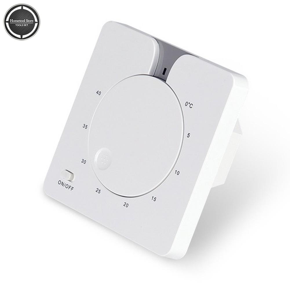 Hometool 16A cơ khí nhiệt cho hệ thống sưởi ấm dưới sàn điện, núm xoay Bộ điều khiển nhiệt độ với LED chỉ số sưởi ấm, có thể điều chỉnh + 5 đến + 40 ° C phạm vi, Trắng