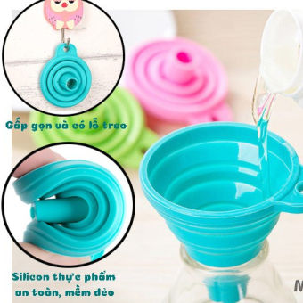 Phễu silicon gấp gọn, phễu nhựa dùng chiết, chiếc nước hoa, mỹ phẩm, chất lỏng tiện lợi