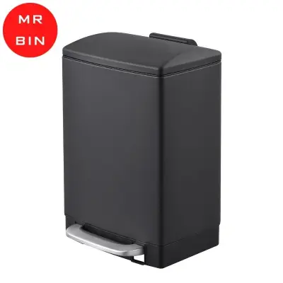 Mr Bin Classic 12L Stainless Steel Pedal Step Dustbin/Rubbish Bin with Soft Close