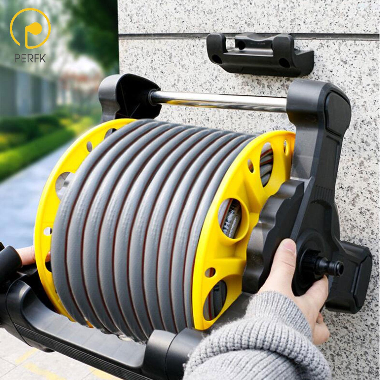 Perfk Hose Reel Cart Wall Hanger Garden Organizer Hose Winding Reel Holder ราคา 55 บาท*ส่งฟรี