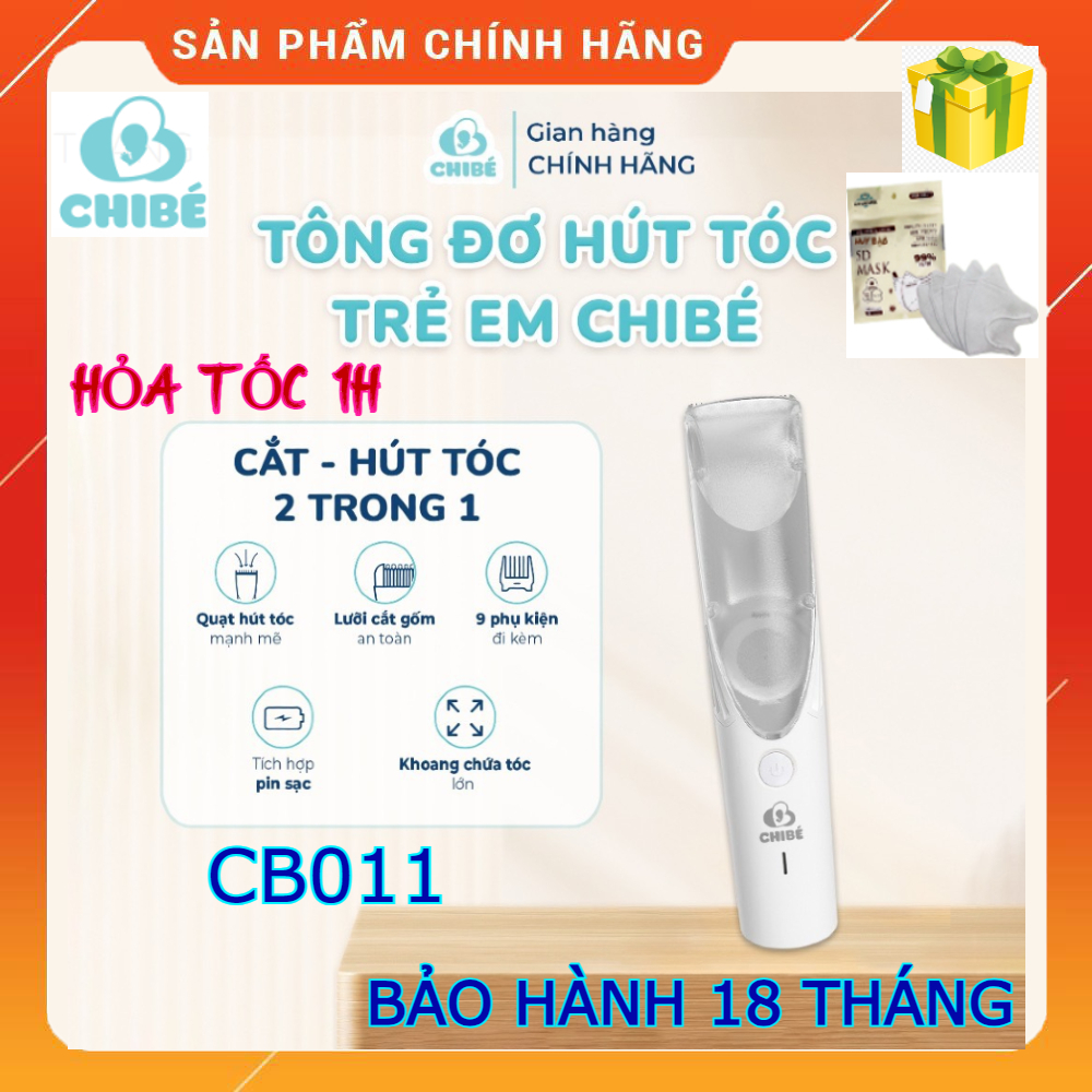 Tông đơ cắt tóc hút tóc cho bé CHIBÉ CB011 - Máy hớt tóc cao cấp cho trẻ em Chibe - Chính hãng