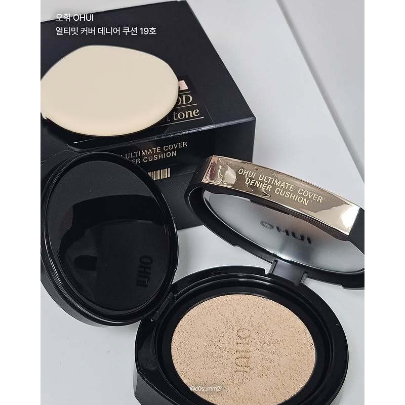 Phấn Nước OHUI Ultimate Cover Denier Cushion SPF50+ PA+++ Chinh Phục Mọi Tone Da “Khó Chiều" ( Tặng 1 lõi) - Phấn nước thế hệ mới từ OHUI ứng dụng công nghệ cá nhân hoá sắc tố da độc quyền, giúp lớp nền tiệp màu hoàn hảo từ da lạnh đến da ấm