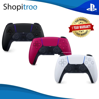 PS5 Official Sony DualSense Wireless Controller + 1 Year Warranty by Sony Singapore (Cosmic Red / Midnight Black/White)
