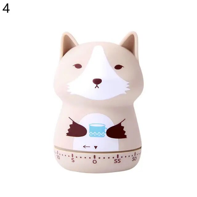 Phụ kiện đồng hồ Đồng hồ hẹn giờ bếp động vật lên gió nhựa hoạt hình vòng Loud xoay độ 360 báo động thiết bị hẹn giờ nấu ăn phong cách 4