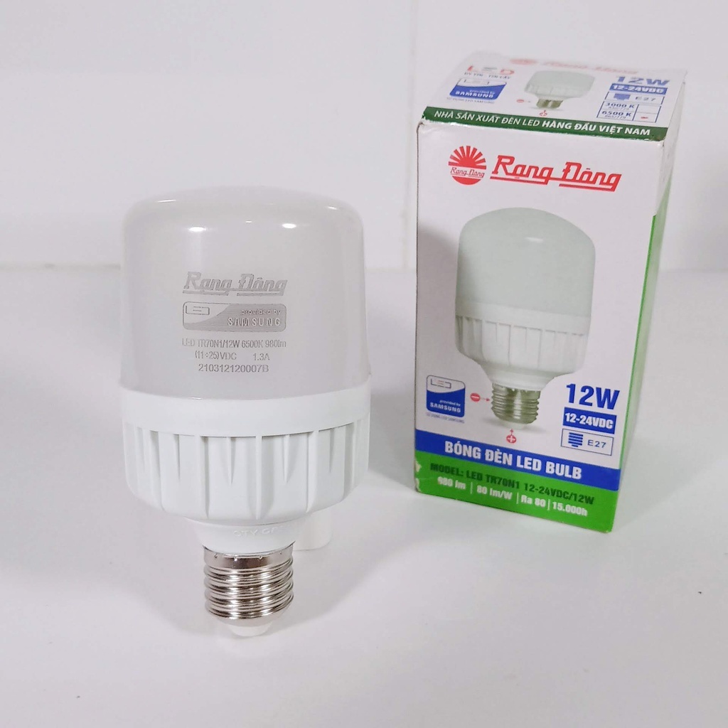 Bóng đèn LED kẹp bình Ắc quy, bóng E27- 12V - 24V DC 7W / 9W / 12W Rạng Đông, ChipLED Samsung