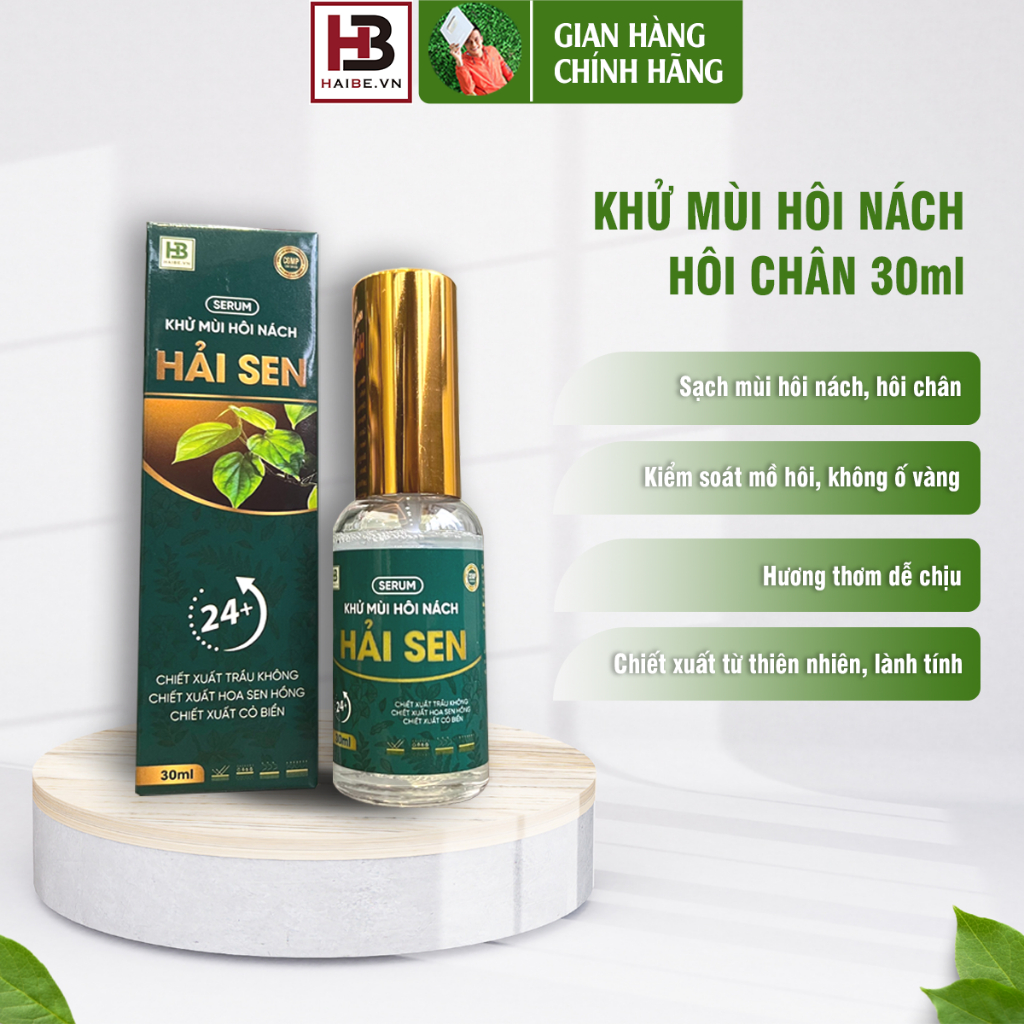 Xịt Khử Mùi Hôi Nách Hôi Chân Hải Sen 30ml - Khử Mùi Hôi Cơ Thể Gia Đình Hải Sen Giảm Tiết Mồ Hôi, Khô Thoáng 30ml
