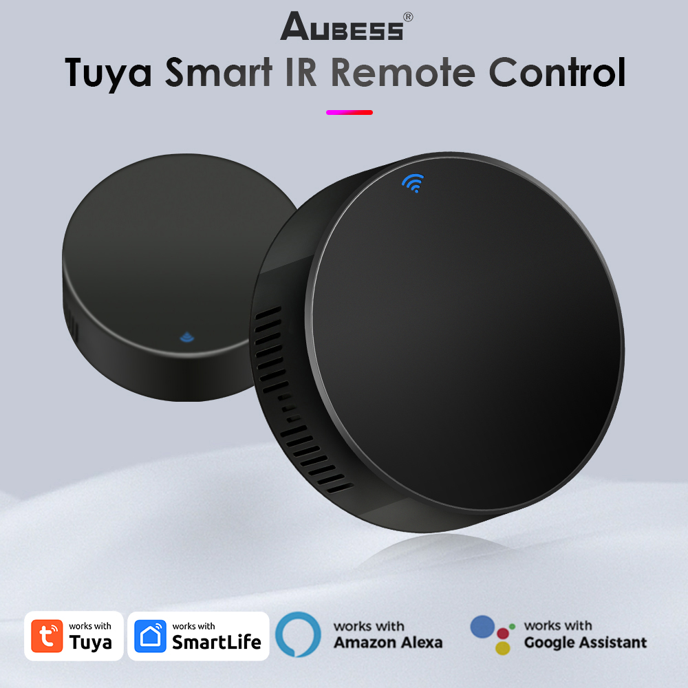AUBESS Tuya Universal Remote Control,Refrigerator, air conditioner, mobile TV, Smart Light Bulb,Doorbell And So on,AUBESS Tuya IR Remote Control for TV DVD AUD AC Works with Amz AlexaGoogle Home【APP:Tuya