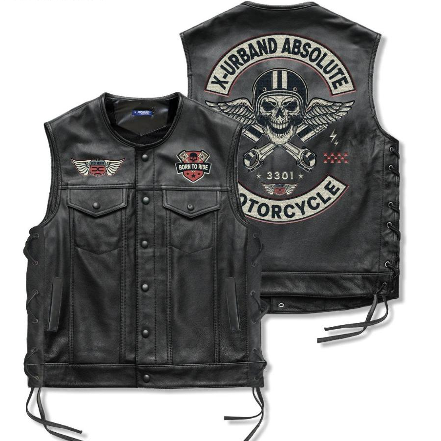 Dhozen synthetic leather vest biker motorcycle Waistcoat Vest windproof a5100 Harga 195,020 rupiah*Gratis Ongkir