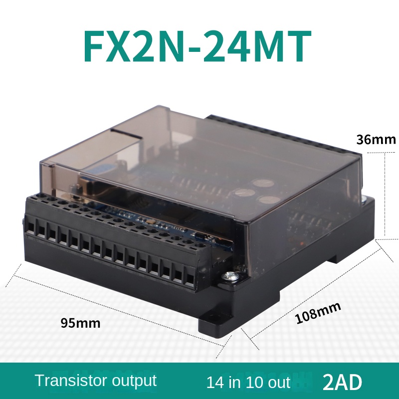 [FX2N] PLC5 FX2N-24MT 12 input 10 output transistor 2ad | Tùy chọn FX2N-10/16/20/24/32MR/MT | 2AD | Relay/Transistor | 6-16 I/O | Tự Động Hóa Công Nghiệp