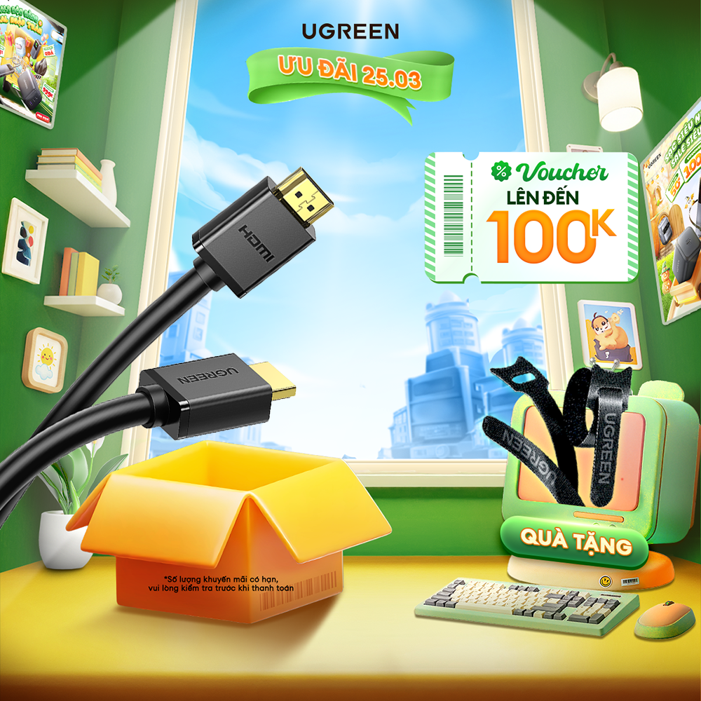 Cáp hdmi 2.0 tốc độ cao ugreen hd104 dùng cho xiaomi mi box ps4 bộ chia hdmi cáp chuyển đổi hdmi cổng 1080p 3d bảo hành 1 đổi 1 18 tháng 30115 10106 60820 10107 10108 10109