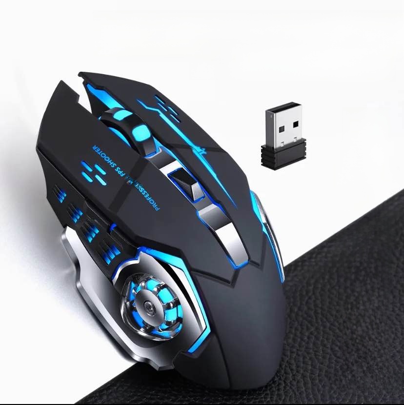 Premium Wireless Gaming Mouse RGB with 6 Buttons and also wired Rgb Gaming mouse with 6 buttons & Free Mouse pad &3-Levels DPI Control - Breathing LED Light 2.4G Optical Wireless Mouse with Side Buttons for PC Gaming, Laptop, Pubg, Mobile - By Unique Mall