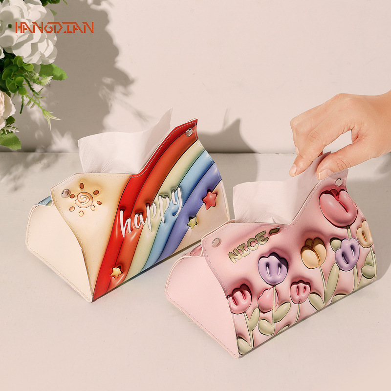 Nordic ins home decoration light luxury high-end meal carton living room paper coffee table ornament paper towel creative pumping paper towel box copy ราคา 29 บาท*ส่งฟรี