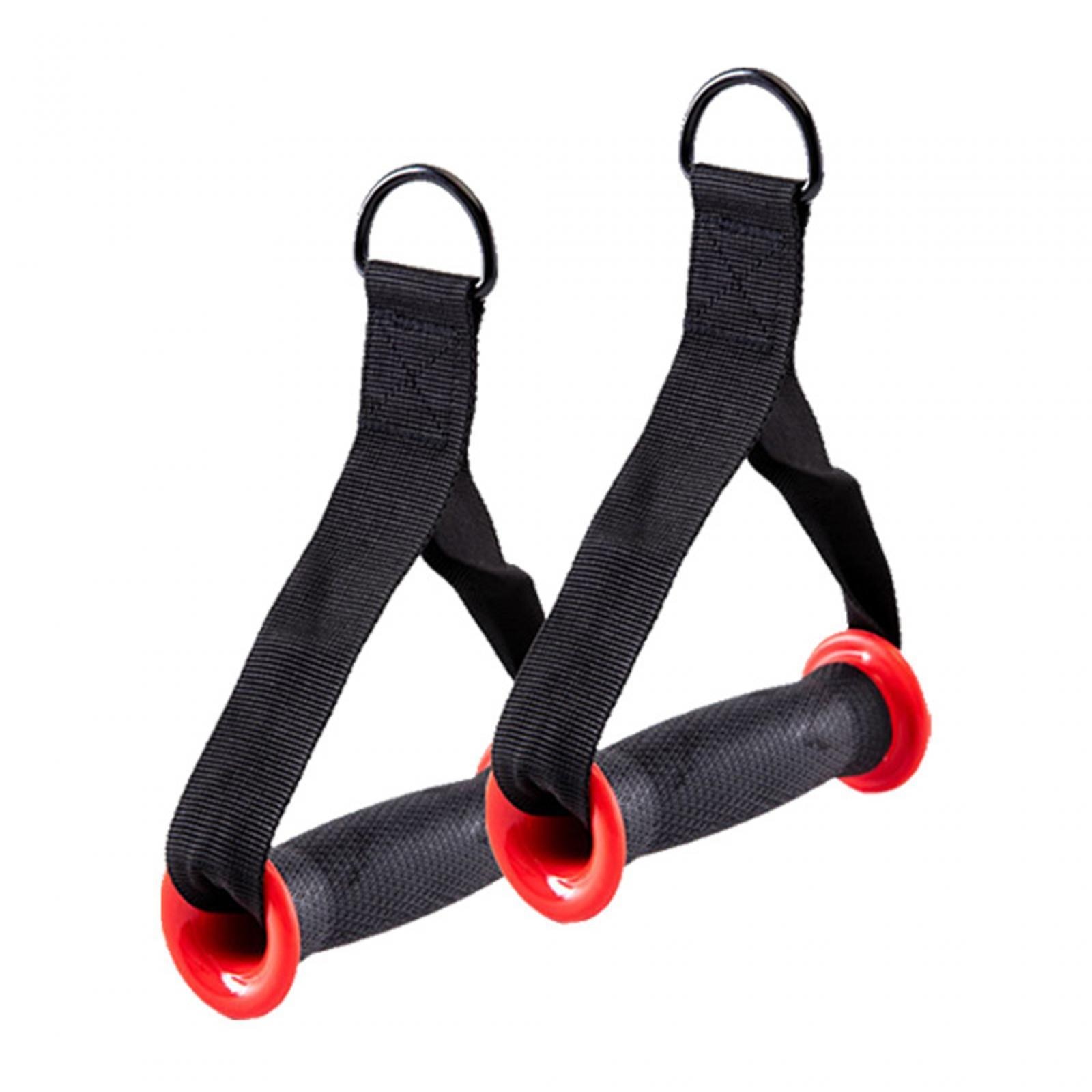 2Pcs Cable Machine Attachment Handles Stretch Tube Workout Lat Row Bar Heavy Duty Gym Accessory Pull Band Handles Fitness Straps