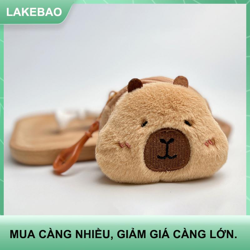 【LAKEBAO】 Dễ thương phim hoạt hình sáng tạo capybara sang trọng đồng xu Ví Dây Kéo Ví Keychain tai nghe nhỏ Son môi túi mini ví tiền Túi Quà Tặng