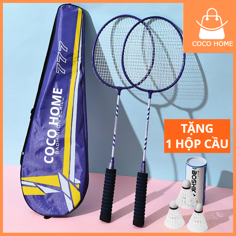 One pair of badminton racket with case + get 1 free badminton box super durable for beginners practice training-suitable for sport activities