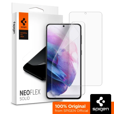 SPIGEN 2Pack Screen Protector for Samsung Galaxy S21 Plus / S21 [Neo Flex Solid] Edge-to-Edge Coverage Flexible Film and Full Cover for Curved Screens / Galaxy S21 Plus Screen Protector / Galaxy S21 Screen Protector