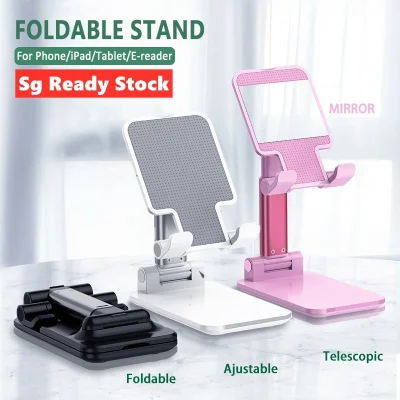 [SG Ready Stock] New Portable Mobile Tablet Holder Folding desktop phone stand Foldable telescopic Holder Universal Phone Stand