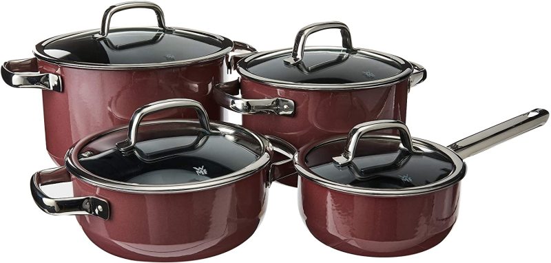 WMF Fusiontec 4 Piece Kitchen Cooking Pot Saucepan Cookware Set Dark Brass Brown or Red. MADE IN GERMANY. Singapore