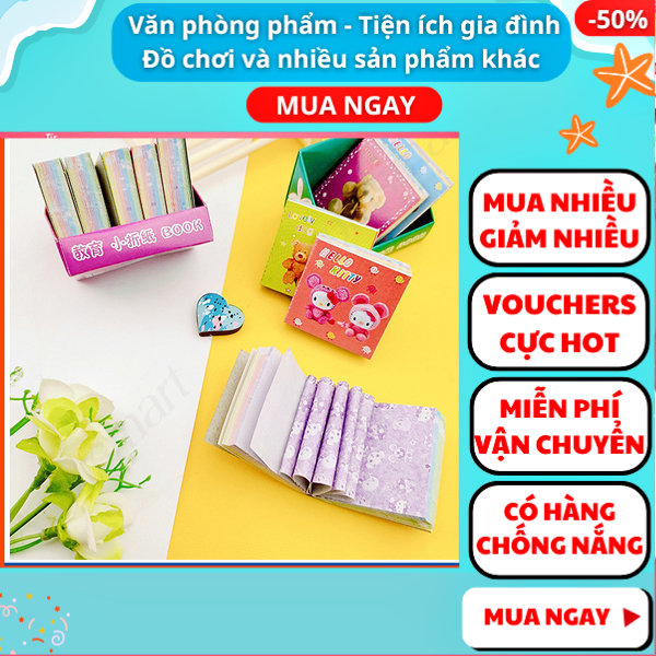Combo 500 giấy xếp hạc loại nhỏ 4 x 4 nhiều màu giá rẻ và đẹp, giấy xếp origami, Aplusmart