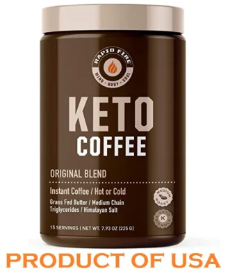 Rapid Fire Ketogenic Fair Trade Instant Keto Coffee Mix, Supports Energy & Metabolism, Weight Loss, (Packaging May Vary - Tub or Soft Packing)