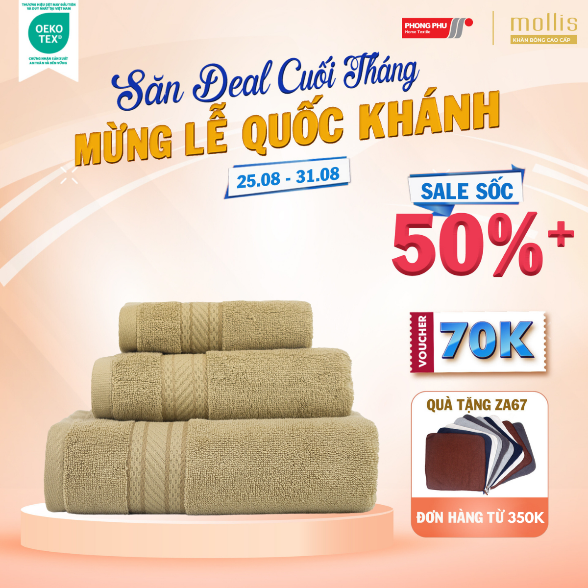 Khăn Mặt Mollis Cotton Lapyarn 34x78cm Khăn Cao Cấp Mềm Mịn Thấm Hút Tốt Không Xù Đổ Lông Gia Đình Spa Khách Sạn FM8V