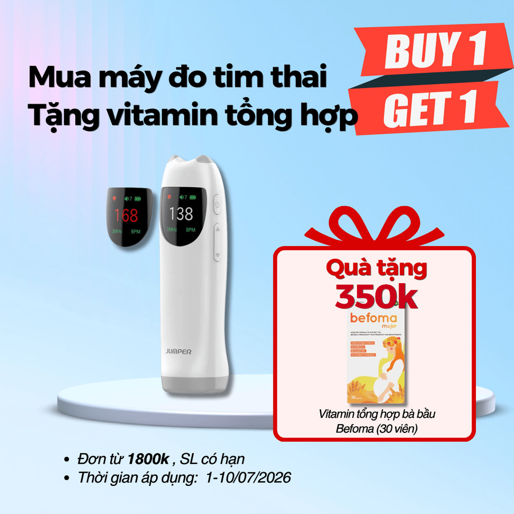 Máy đo nghe tim thai cá nhân mini Jumper JPD-SHA10 bảo hành 24 tháng