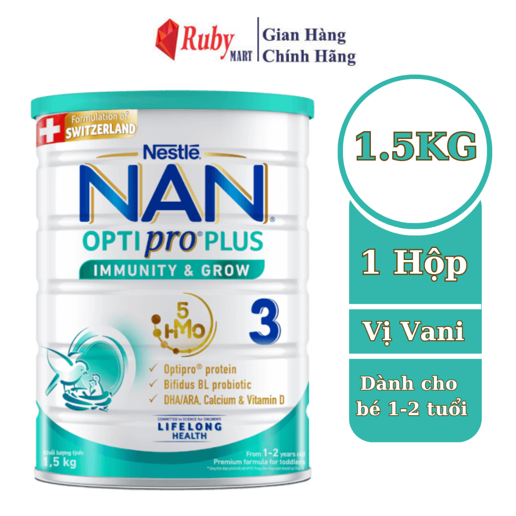 Sữa bột nestle nan optipro 3 hm-o hộp 1.5kg