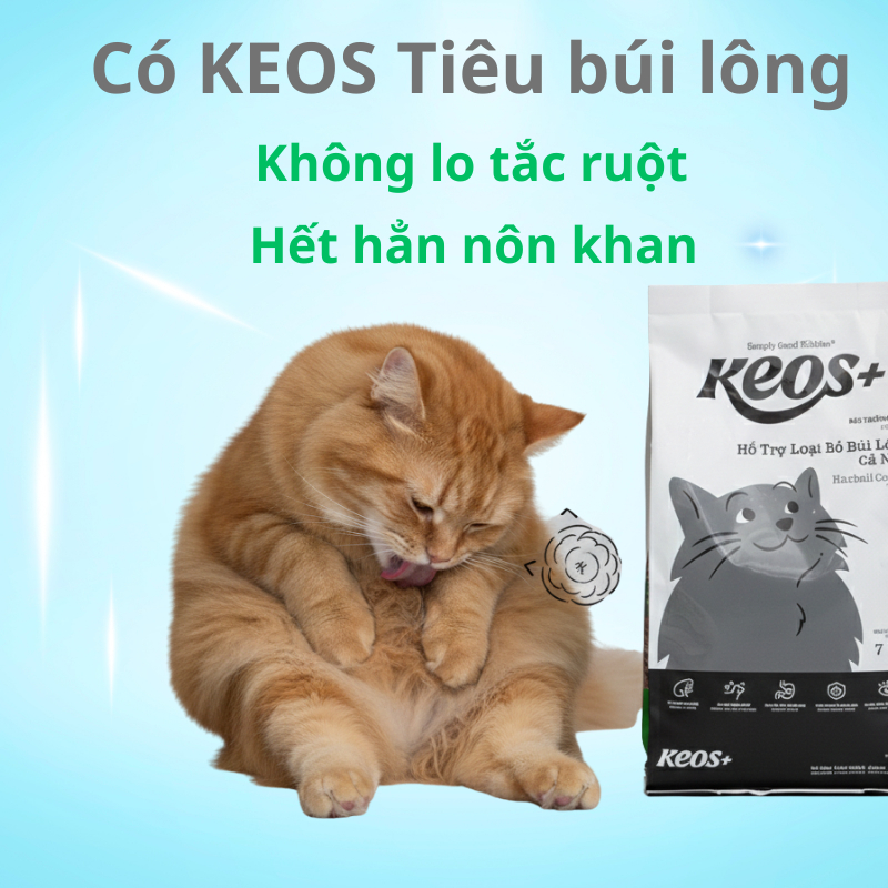 7KG Thức ăn mèo tiêu búi lông KEOS vị cá ngừ hết đầy bụng đào thải búi lông, ổn định hệ tiêu hóa
