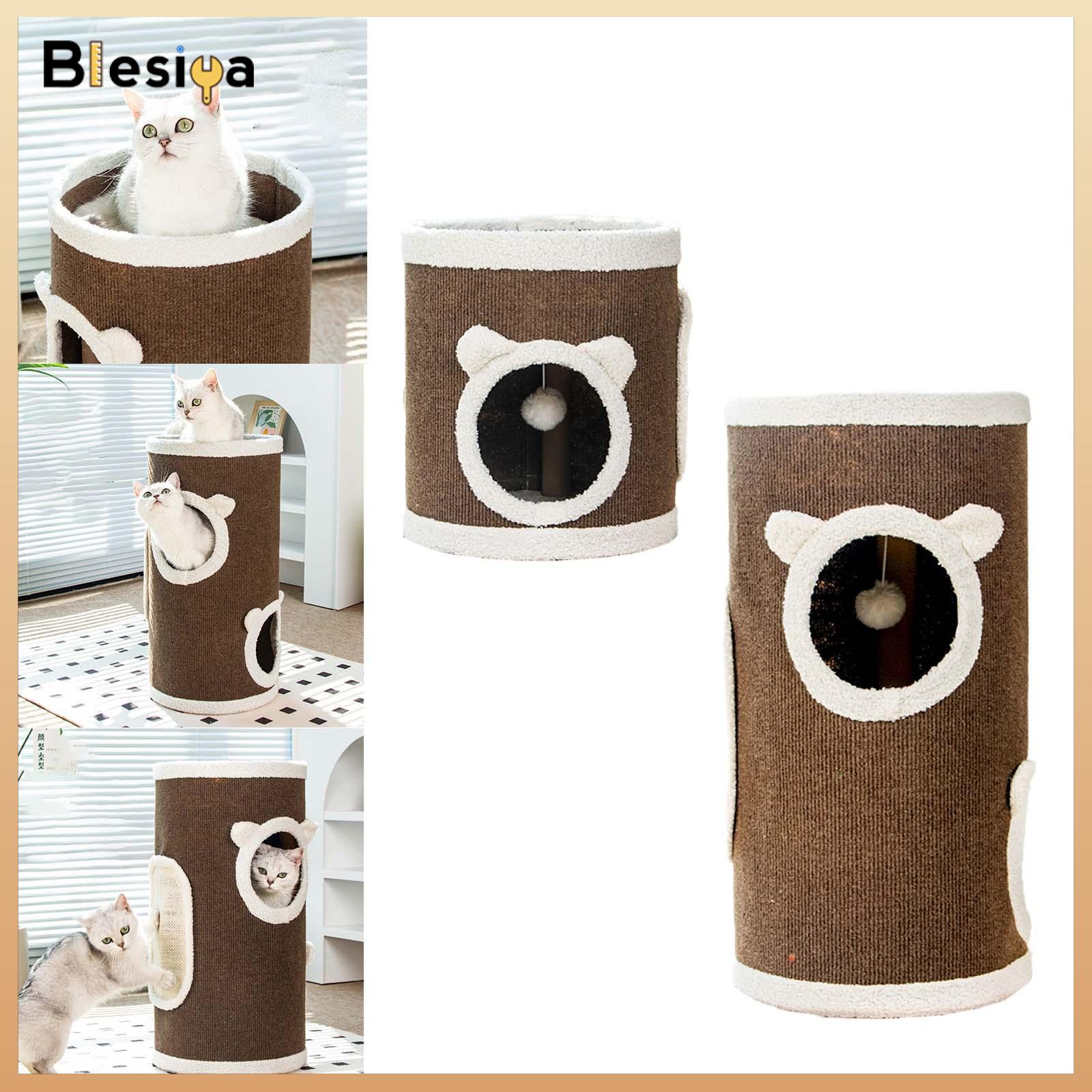 Cylinder Cat Scratcher House Non Slip with Toy Ball Wear Resistant Scratching Board Cat Condo Cat Bed Furniture Protection ราคา 3,217 บาท*ส่งฟรี