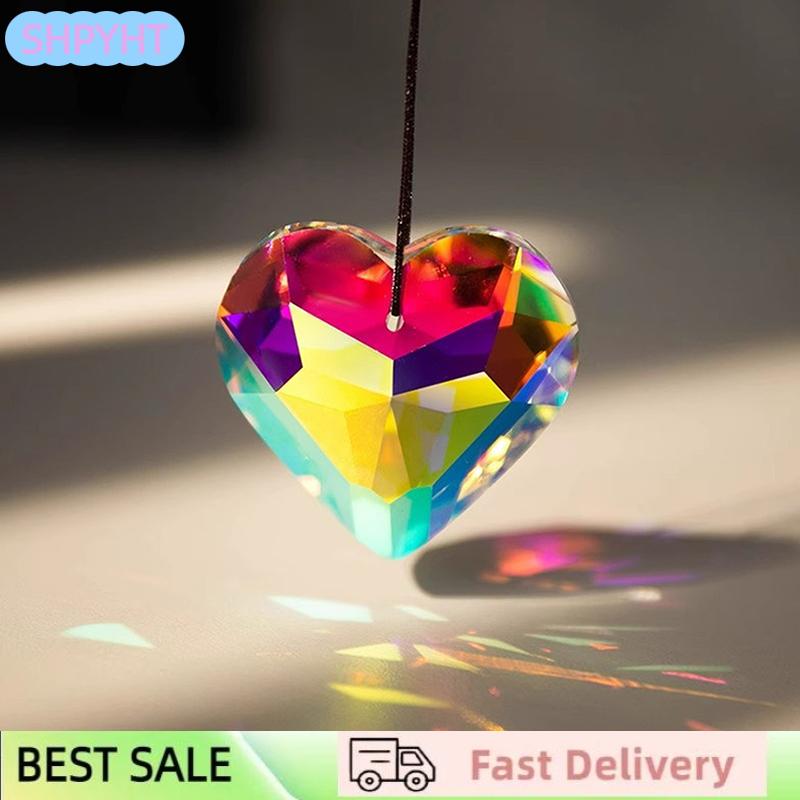 SHPYHT คริสตัลกระดิ่งลมปริซึม Sun catchers เครื่องประดับที่ทำด้วยมือแขวนในสวนจี้รุ้ง Chaser เครื่องประดับหน้าต่างสวน ราคา 19 บาท*ส่งฟรี