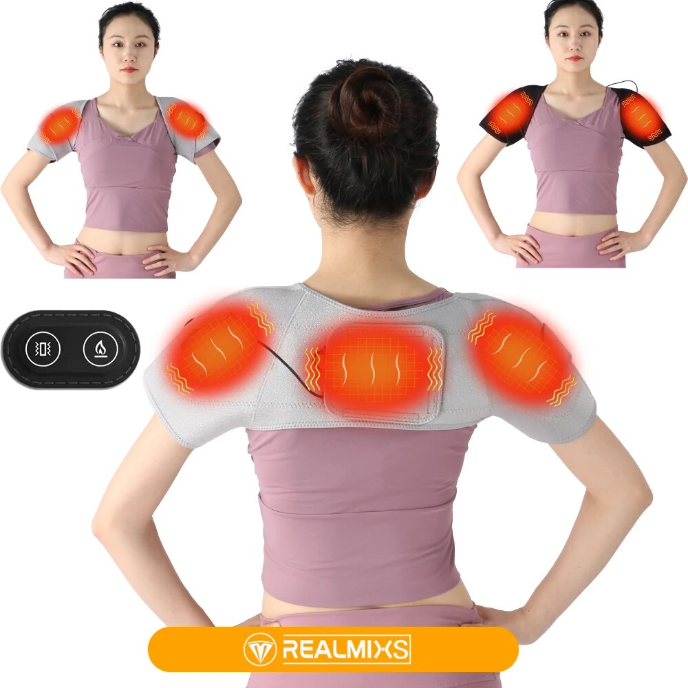 Electric Heating Shoulder Back Pad Belt Band Brace Protector Support Warm Massage Pain Relief Therapy Thermal Treatment Device ราคา 786 บาท*ส่งฟรี