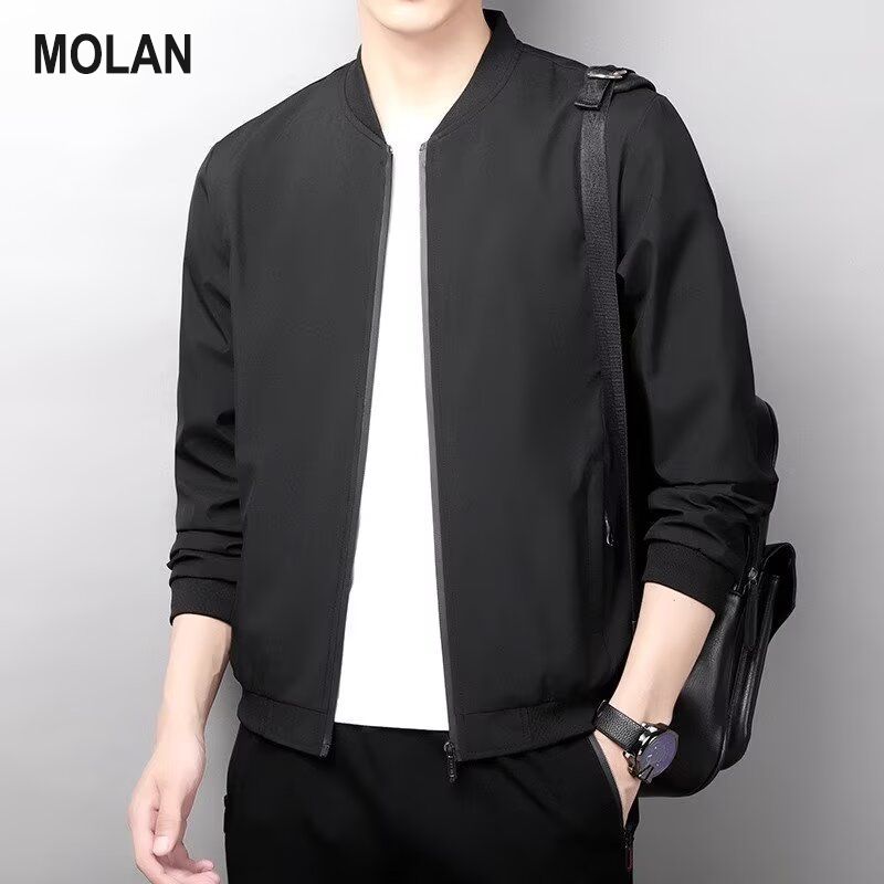 MOLAN Người Đàn Ông Của Áo Khoác Kinh Doanh Giản Dị Đứng Cổ Áo Người Đàn Ông Của Áo Khoác