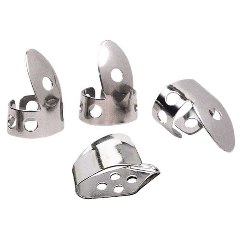 4Pcs Metal Thumb Finger Guitar Picks Stainless Steel Guitar Picks for Acoustic Guitar Banjo Ukulele Malaysia