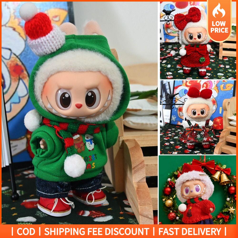 GOOD MOOD BEAUTY Thêu Áo hoodie và đầm cho búp bê Nhiều màu sắc 9 phong cách Áo len quần áo cho búp bê Chất lượng cao Quần áo búp bê BJD Cho Búp bê bông 10cm Dành cho Labubu 17cm V1 V2