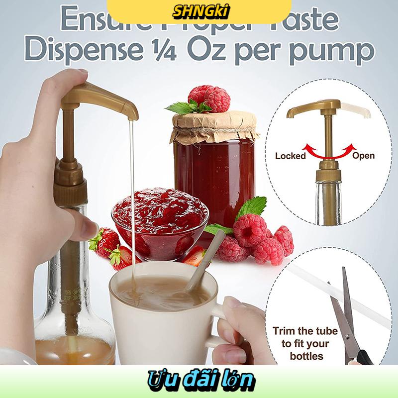 SHNGki 1 5Pcs Cà Phê 750Ml Dispenser Syrup Bơm Màu Đen Chất Lỏng Dispenser Cho Syrup 10Ml Chai Nước Trái Cây Dispenser Bơm