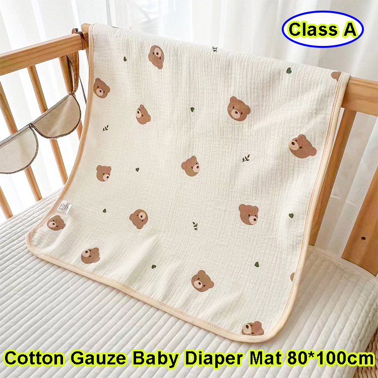 Waterproof Breathable Newborn Urine Mat Cotton Gauze Baby Diaper Pad