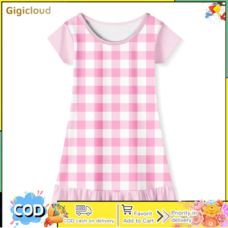 Girls Plaid Dress Halloween Cosplay Movie Doll Dresses Birthday Party Outfits Summer Casual Skirt ราคา 161 บาท*ส่งฟรี